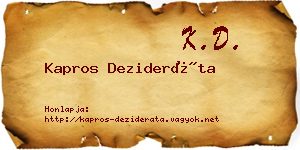 Kapros Dezideráta névjegykártya